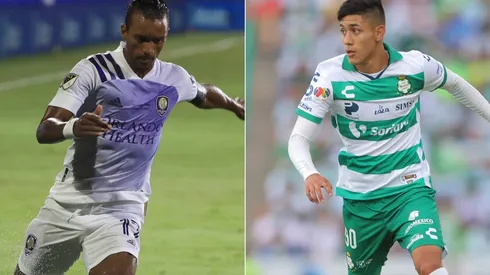 Nani of Orlando City SC (left) and Omar Campos of Santos Laguna (Getty).