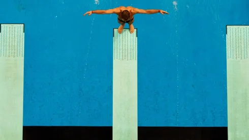 A competitor prepares to dive at the Beijing 2008 Olympic Games. (Getty)
