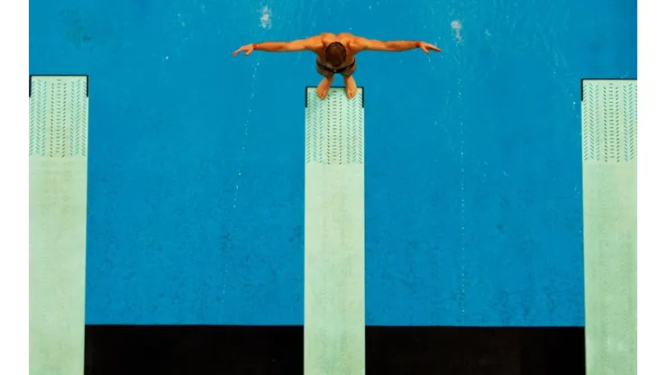A competitor prepares to dive at the Beijing 2008 Olympic Games. (Getty)
