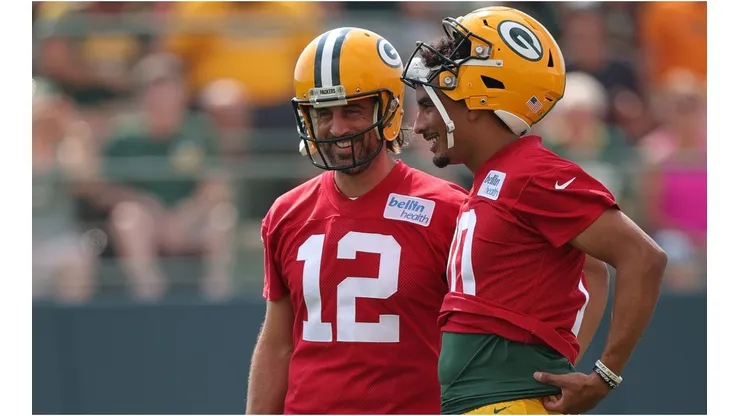 Aaron Rodgers & Jordan Love. (Getty)