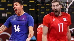 Nicolas le Goff of France (left) and Maxim Mikhaylov of ROC (right). (Getty)