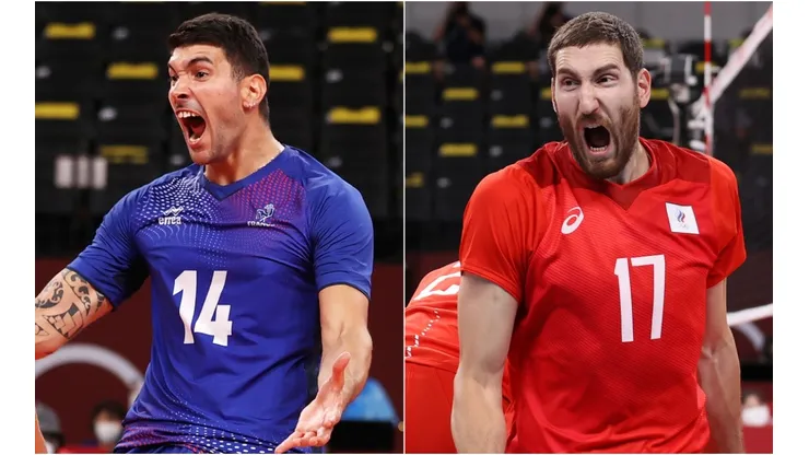 Nicolas le Goff of France (left) and Maxim Mikhaylov of ROC (right). (Getty)