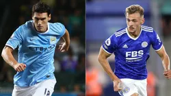 Gareth Berry of Manchester City (left), and Kiernan Dewsbury of Leicester City (left). (Getty))