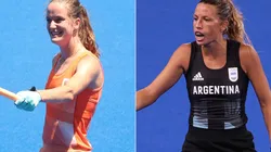Felice Albers of Netherlands (left) and Delfina Merino of Argentina (right). (Getty)