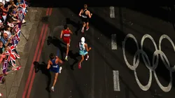 Athletes compete in the Men's Marathon at the London 2012 Olympic Games. (Getty)