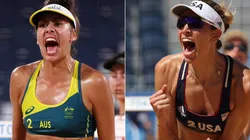 Taliqua Clancy of Australia (left) and Alix Klineman of United States (right). (Getty)