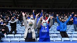 Leicester fans who attended the final matchday of the 2020/21 Premier League as a limited number of spectators were allowed to return into the stadiums. (Getty)