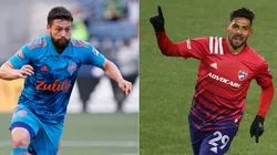 Joao Paulo of Seattle Sounders (left), and Franco Jara of FC Dallas (right). (Getty)