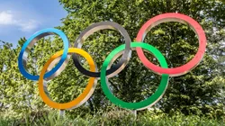 Olympic logo in front of the new Olympic House of International Olympic Committee on June 18, 2019 in Lausanne, Switzerland.