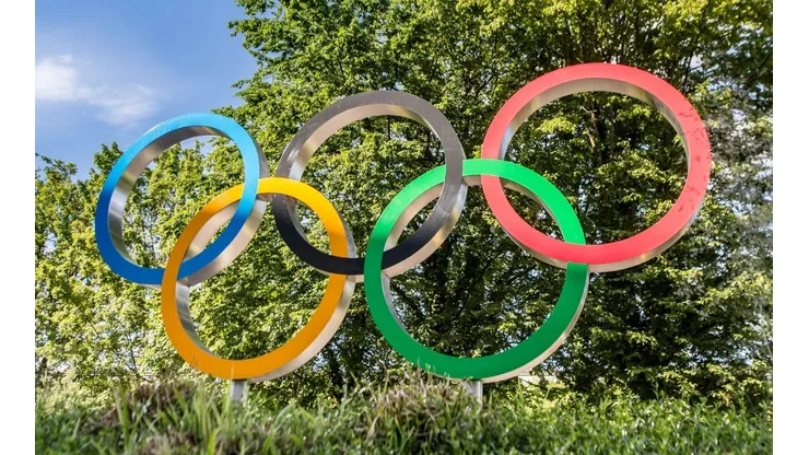 Olympic logo in front of the new Olympic House of International Olympic Committee on June 18, 2019 in Lausanne, Switzerland.