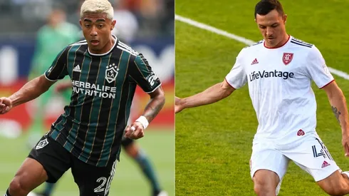 Julian Araujo of LA Galaxy (left) and Donny Toia of Real Salt Lake (left). (Getty)