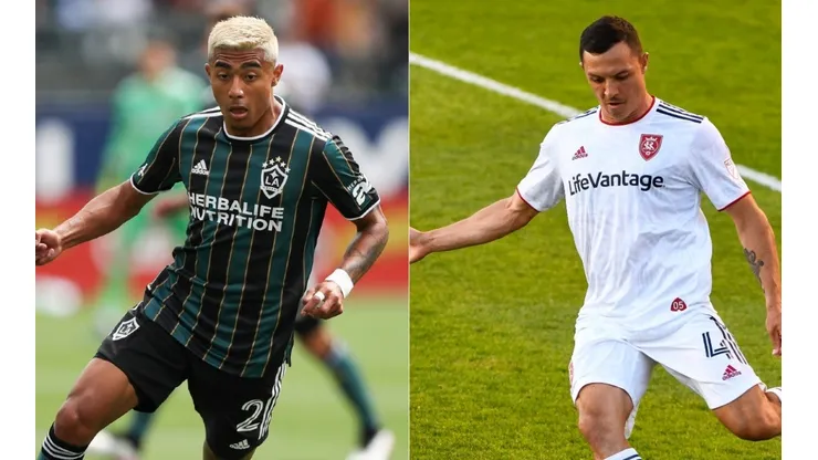Julian Araujo of LA Galaxy (left) and Donny Toia of Real Salt Lake (left). (Getty)