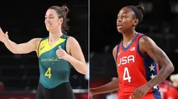 Jenna O'Hea of Australia (left), and Jewell Loyd of USA (right).