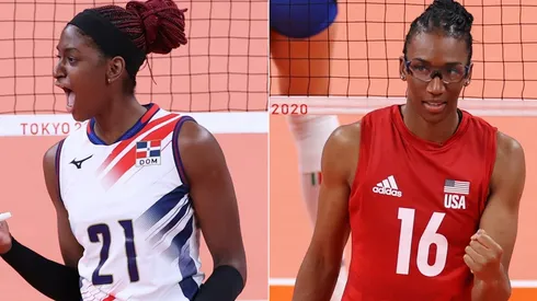 Jineiry Martinez of Dominican Republic (left) and Foluke Akinradewo of the United States (Getty).