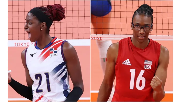 Jineiry Martinez of Dominican Republic (left) and Foluke Akinradewo of the United States (Getty).