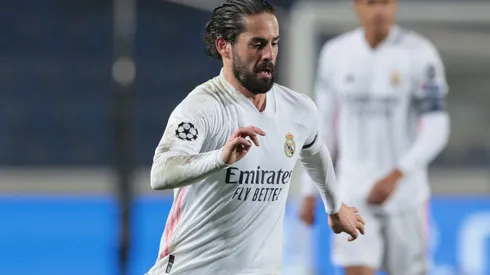 Isco in action during a Champions League match in one of his few appearances in the 2020/21 season with Real Madrid. (Getty)