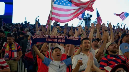 USA fans at the game against Qatar (Getty).