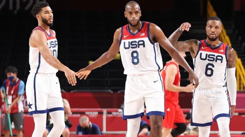 Jayson Tatum, Khris Middleton & Damian Lillard. (Getty)