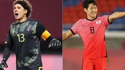 Guillermo Ochoa of Mexico (left), and Kangin Lee of South Korea (Right)