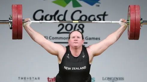 Laurel Hubbard during the Gold Coast 2018 Commonwealth Games (Getty).