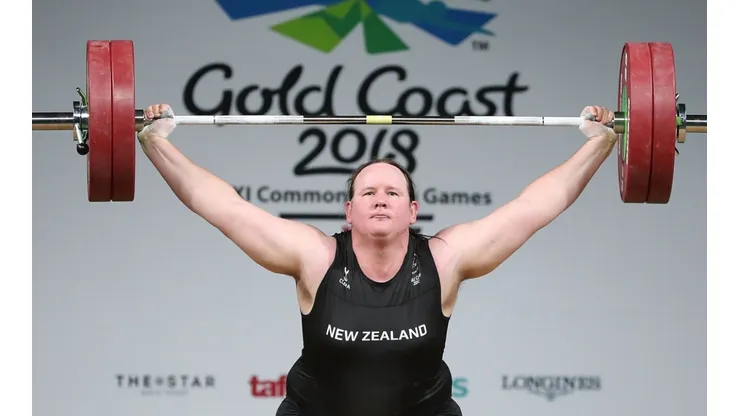 Laurel Hubbard during the Gold Coast 2018 Commonwealth Games (Getty).