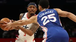 Ben Simmons guarding Bradley Beal. (Getty)