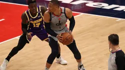 Russell Westbrook vs. the Lakers. (Getty)