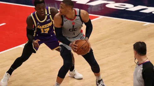 Russell Westbrook vs. the Lakers. (Getty)