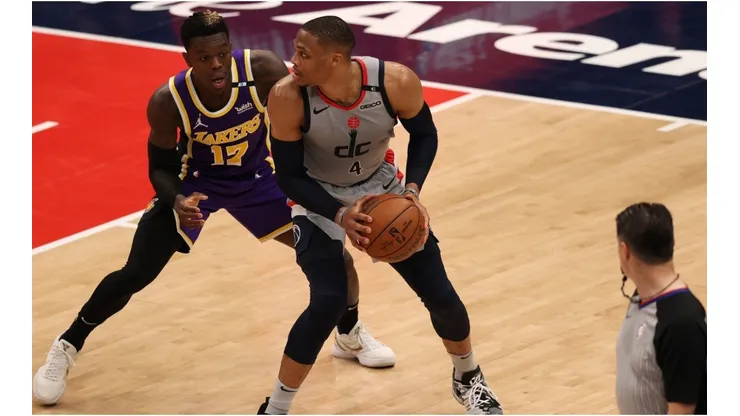 Russell Westbrook vs. the Lakers. (Getty)