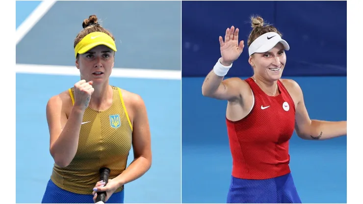 Elina Svitolina and Marketa Vondrousova will face off for a place in the gold-medal match at Tokyo 2020 Olympics women's tennis semifinals. (Getty)