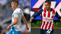 Israel Reyes of Puebla (left) and Carlos Cisnero of Chivas (Getty).