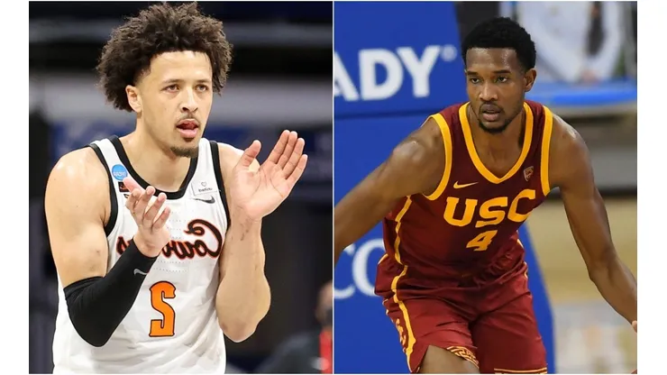 Cade Cunningham (left) & Evan Mobley. (Getty)