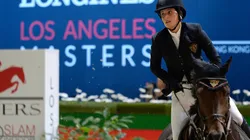 Jessica Springsteen rides Vindicat W during the Longines Grand Prix class. (Getty