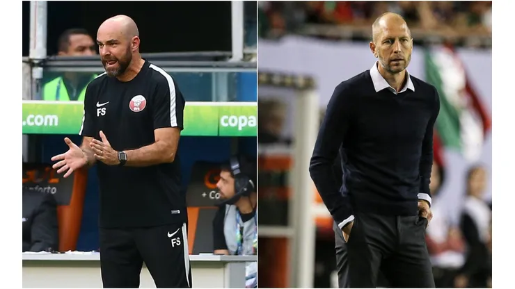 Qatar Head Coach Felix Sanchez Bas (left) and the USMNT manager Gregg Berhalter. (Getty)