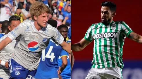 Andrés Llinas of Millonarios (left) and Andrés Andrade of Nacional (Twitter: @MillosFCoficial / Getty).