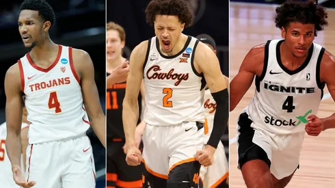 Evan Mobley (left), Cade Cunningham (middle), Jalen Green. (Getty)