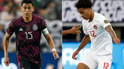 Hector Moreno of Mexico (left) and Tajon Buchanan of Canada (Getty).