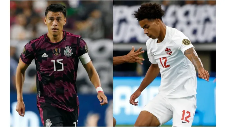 Hector Moreno of Mexico (left) and Tajon Buchanan of Canada (Getty).