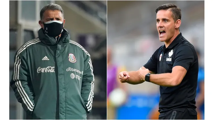 Mexico head coach Gerardo Martino (left) and Canada manager John Herdman. (Getty)