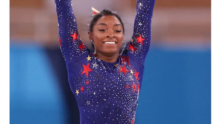 Simone Biles at the Tokyo Olympics qualifications (Getty).