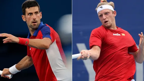 Novak Djokovic of Serbia (left) and Alejandro Davidovich of Spain (Getty).