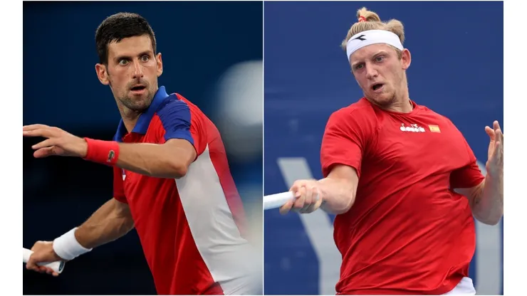 Novak Djokovic of Serbia (left) and Alejandro Davidovich of Spain (Getty).