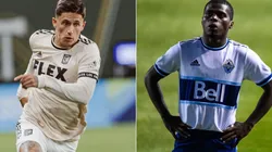 Brian Rodriguez of LAFC (left) and Deiber Caicedo of Vancouver Whitecaps (right). (Los Angeles Football Club @ Facebook, Getty)