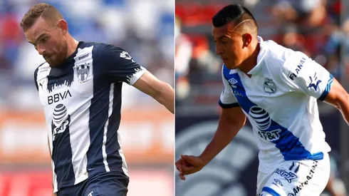 Janssen Vincent of Monterrey (left) and Daniel Alvarez of Puebla (Getty).