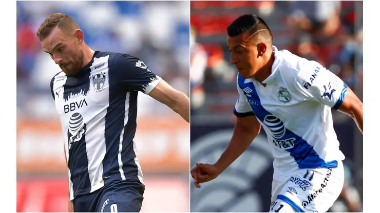 Janssen Vincent of Monterrey (left) and Daniel Alvarez of Puebla (Getty).