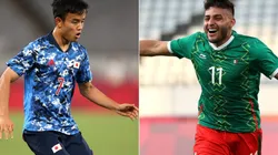 Takefusa Kubo of Japan (left) and Alexis Vega of Mexico (right). (Getty)