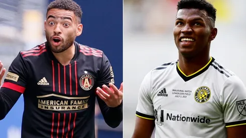 Jake Mulraney of Atlanta United (left) and Luis Diaz of Columbus Crew (right). (Getty)