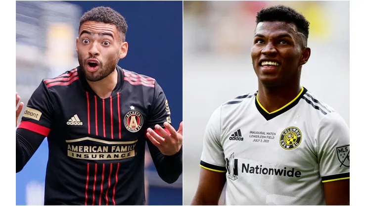 Jake Mulraney of Atlanta United (left) and Luis Diaz of Columbus Crew (right). (Getty)
