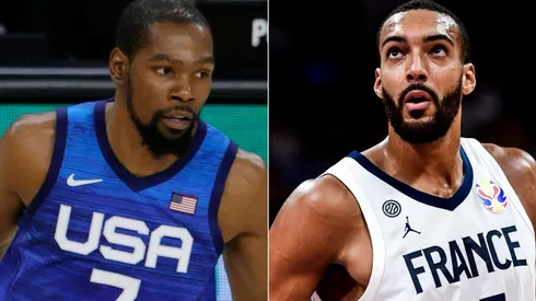 Kevin Durant (left) & Rudy Gobert. (Getty)