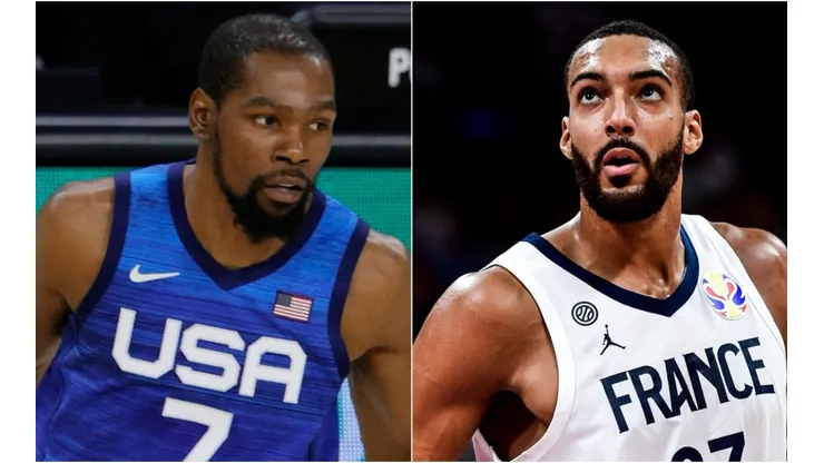 Kevin Durant (left) & Rudy Gobert. (Getty)